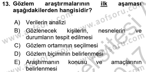 Marka İletişiminde Analiz ve Araştırma 2 Dersi 2016 - 2017 Yılı (Vize) Ara Sınav Soruları 13. Soru