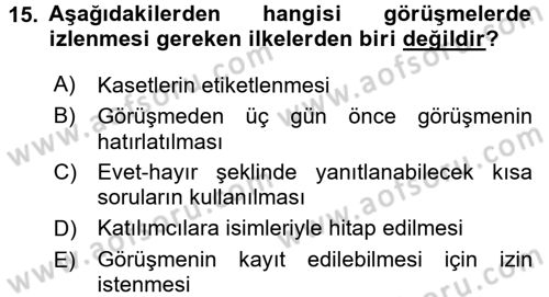 Marka İletişiminde Analiz ve Araştırma 2 Dersi 2016 - 2017 Yılı (Vize) Ara Sınav Soruları 15. Soru