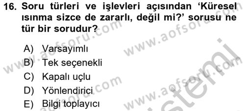 Marka İletişiminde Analiz ve Araştırma 2 Dersi 2016 - 2017 Yılı (Vize) Ara Sınav Soruları 16. Soru