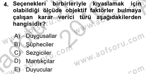 Marka İletişiminde Analiz ve Araştırma 2 Dersi 2016 - 2017 Yılı (Vize) Ara Sınav Soruları 4. Soru