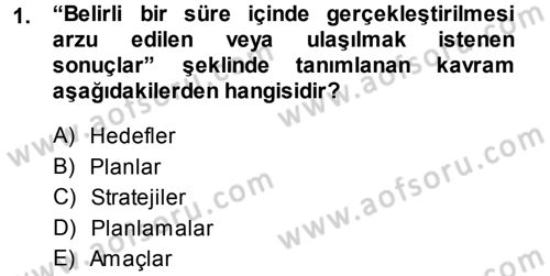Medya Planlama Dersi Ara Sınavı Deneme Sınav Soruları 1. Soru