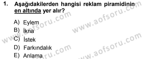 Medya Planlama Dersi 2013 - 2014 Yılı Tek Ders Sınav Soruları 1. Soru