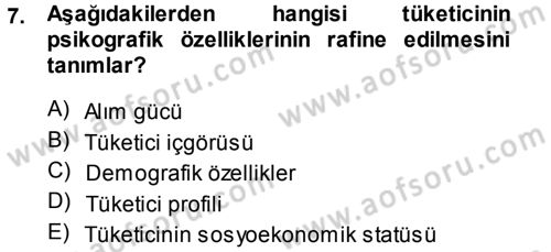 Medya Planlama Dersi 2013 - 2014 Yılı Tek Ders Sınav Soruları 7. Soru