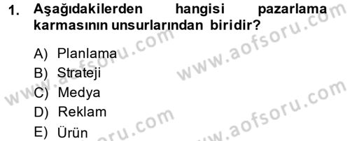 Medya Planlama Dersi 2014 - 2015 Yılı (Vize) Ara Sınav Soruları 1. Soru