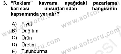Medya Planlama Dersi 2015 - 2016 Yılı Tek Ders Sınav Soruları 3. Soru