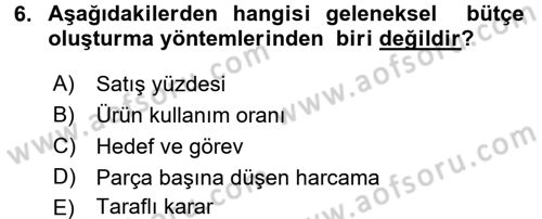 Medya Planlama Dersi 2016 - 2017 Yılı 3 Ders Sınav Soruları 6. Soru