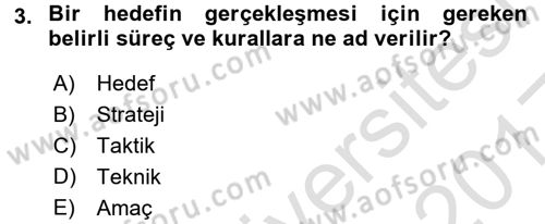 Medya Planlama Dersi Ara Sınavı Deneme Sınav Soruları 3. Soru