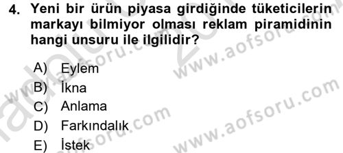 Medya Planlama Dersi 2016 - 2017 Yılı (Vize) Ara Sınav Soruları 4. Soru
