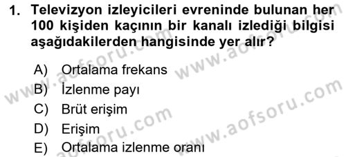 Medya Planlama Dersi 2017 - 2018 Yılı 3 Ders Sınav Soruları 1. Soru