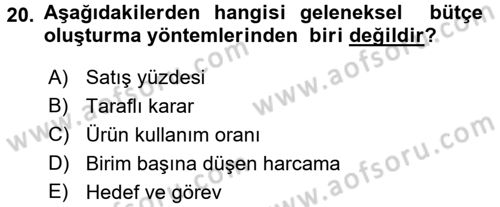 Medya Planlama Dersi 2017 - 2018 Yılı (Final) Dönem Sonu Sınav Soruları 20. Soru
