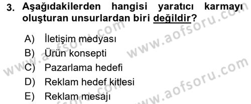 Medya Planlama Dersi 2017 - 2018 Yılı (Final) Dönem Sonu Sınav Soruları 3. Soru