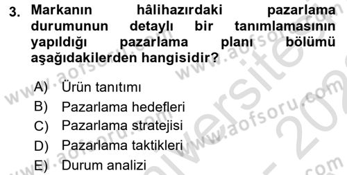 Medya Planlama Dersi 2021 - 2022 Yılı (Vize) Ara Sınavı 3. Soru