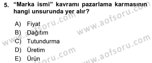 Medya Planlama Dersi 2021 - 2022 Yılı (Vize) Ara Sınavı 5. Soru