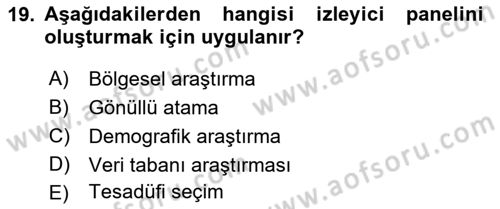 Medya Planlama Dersi Ara Sınavı Deneme Sınav Soruları 19. Soru