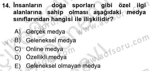 Medya Planlama Dersi 2022 - 2023 Yılı (Final) Dönem Sonu Sınav Soruları 14. Soru