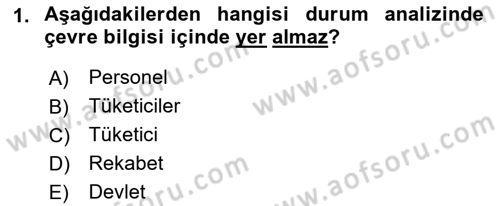 Medya Planlama Dersi Ara Sınavı Deneme Sınav Soruları 1. Soru