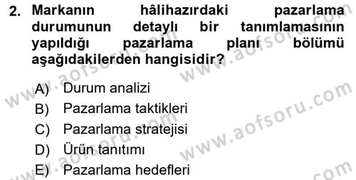 Medya Planlama Dersi 2023 - 2024 Yılı (Vize) Ara Sınav Soruları 2. Soru