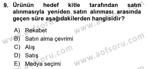 Medya Planlama Dersi Ara Sınavı Deneme Sınav Soruları 9. Soru