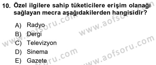 Medya Planlama Dersi 2023 - 2024 Yılı (Final) Dönem Sonu Sınav Soruları 10. Soru