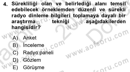 Medya Planlama Dersi 2023 - 2024 Yılı (Final) Dönem Sonu Sınav Soruları 4. Soru