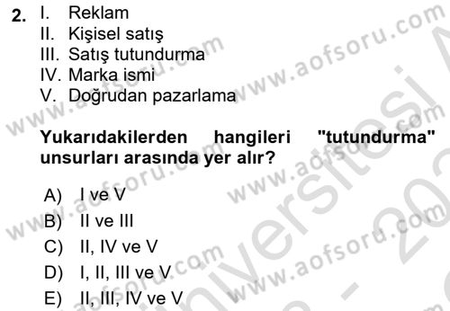 Medya Planlama Dersi 2023 - 2024 Yılı Yaz Okulu Sınavı 2. Soru