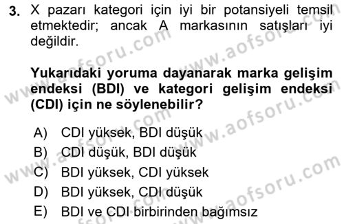 Medya Planlama Dersi 2023 - 2024 Yılı Yaz Okulu Sınavı 3. Soru