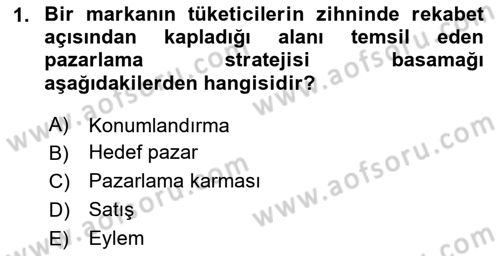 Medya Planlama Dersi 2024 - 2025 Yılı (Vize) Ara Sınavı 1. Soru