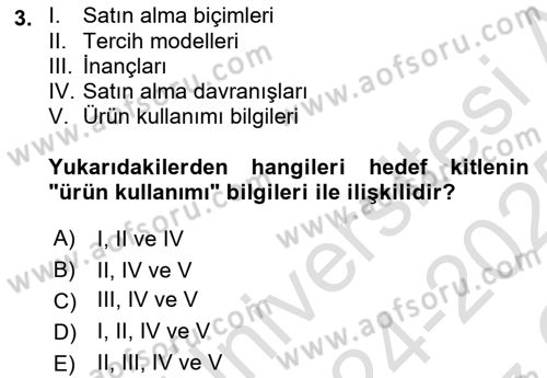 Medya Planlama Dersi 2024 - 2025 Yılı Yaz Okulu Sınav Soruları 3. Soru