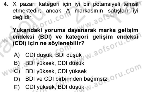 Medya Planlama Dersi 2024 - 2025 Yılı Yaz Okulu Sınav Soruları 4. Soru