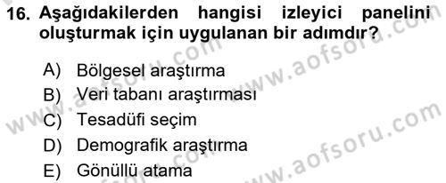 Medya Planlama Dersi 2025 - 2026 Yılı (Vize) Ara Sınav Soruları 16. Soru