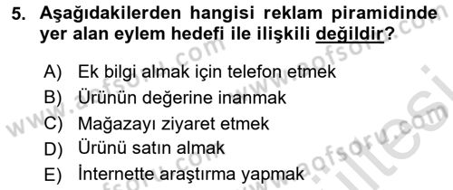 Medya Planlama Dersi 2025 - 2026 Yılı (Vize) Ara Sınav Soruları 5. Soru