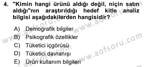 Medya Planlama Dersi 2025 - 2026 Yılı (Final) Dönem Sonu Sınav Soruları 4. Soru