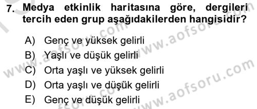 Medya Planlama Dersi 2025 - 2026 Yılı (Final) Dönem Sonu Sınav Soruları 7. Soru