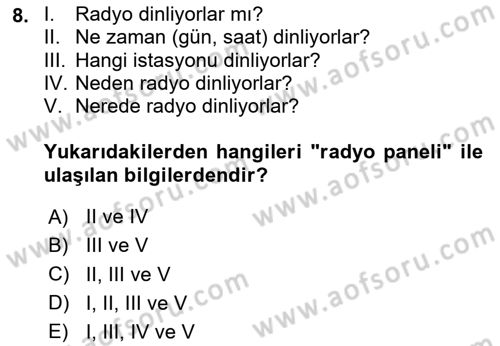 Medya Planlama Dersi 2025 - 2026 Yılı (Final) Dönem Sonu Sınav Soruları 8. Soru