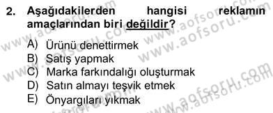 Marka İletişim Kampanyaları Dersi 2012 - 2013 Yılı (Vize) Ara Sınav Soruları 2. Soru