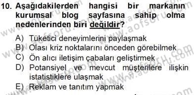 Marka İletişim Kampanyaları Dersi 2012 - 2013 Yılı (Final) Dönem Sonu Sınav Soruları 10. Soru