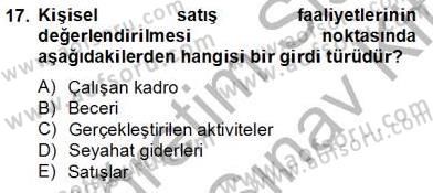 Marka İletişim Kampanyaları Dersi 2012 - 2013 Yılı (Final) Dönem Sonu Sınav Soruları 17. Soru