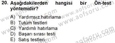 Marka İletişim Kampanyaları Dersi 2012 - 2013 Yılı (Final) Dönem Sonu Sınav Soruları 20. Soru