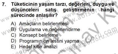 Marka İletişim Kampanyaları Dersi 2012 - 2013 Yılı (Final) Dönem Sonu Sınav Soruları 7. Soru