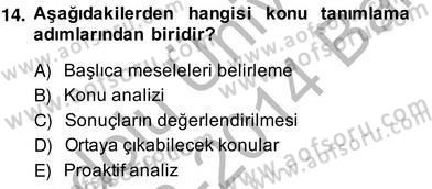 Marka İletişim Kampanyaları Dersi 2013 - 2014 Yılı (Vize) Ara Sınav Soruları 14. Soru