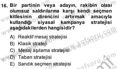 Marka İletişim Kampanyaları Dersi 2013 - 2014 Yılı (Vize) Ara Sınav Soruları 16. Soru