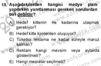 Marka İletişim Kampanyaları Dersi 2013 - 2014 Yılı (Final) Dönem Sonu Sınav Soruları 15. Soru