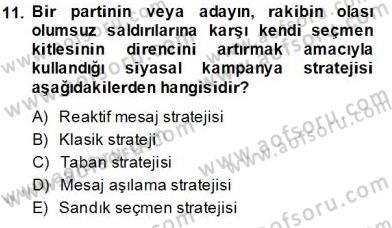 Marka İletişim Kampanyaları Dersi 2013 - 2014 Yılı Tek Ders Sınav Soruları 11. Soru