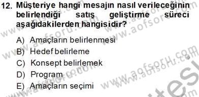 Marka İletişim Kampanyaları Dersi 2013 - 2014 Yılı Tek Ders Sınav Soruları 12. Soru