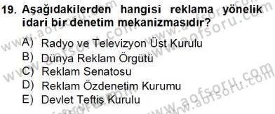 Marka İletişim Kampanyaları Dersi 2013 - 2014 Yılı Tek Ders Sınav Soruları 19. Soru