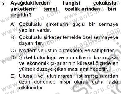 Marka İletişim Kampanyaları Dersi 2013 - 2014 Yılı Tek Ders Sınav Soruları 5. Soru