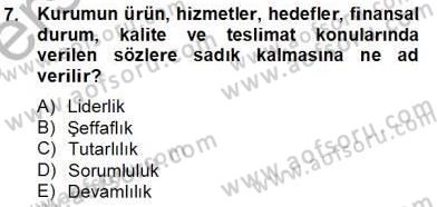 Marka İletişim Kampanyaları Dersi 2013 - 2014 Yılı Tek Ders Sınav Soruları 7. Soru