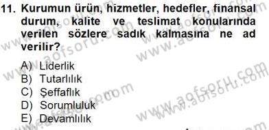 Marka İletişim Kampanyaları Dersi 2014 - 2015 Yılı (Vize) Ara Sınav Soruları 11. Soru