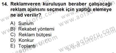 Marka İletişim Kampanyaları Dersi 2014 - 2015 Yılı (Final) Dönem Sonu Sınav Soruları 14. Soru