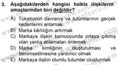 Marka İletişim Kampanyaları Dersi 2014 - 2015 Yılı (Final) Dönem Sonu Sınav Soruları 3. Soru